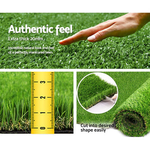 Primeturf Artificial Grass | 20mm | 1mx10m | Synthetic Fake Lawn Turf | Plastic Plant 4-coloured