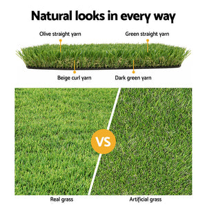Primeturf Artificial Grass | 20SQM | 30mm | Synthetic Fake Lawn Turf | Plastic Plant | 4-coloured | 2mx5m