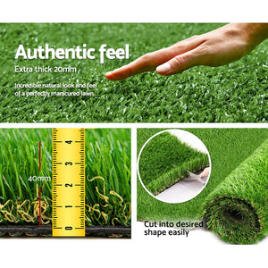 Primeturf Artificial Grass | 40mm | 2mx5m | Synthetic Fake Lawn Turf | Plastic Plant 4-coloured
