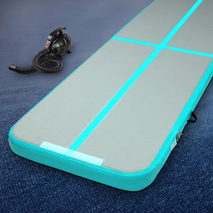 Everfit GoFun 3X1M Inflatable Air Track Mat | with Pump | Tumbling Gymnastics | Green