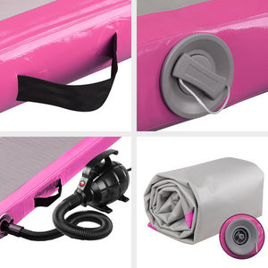 Everfit GoFun 3X1M Inflatable Air Track Mat | with Pump | Tumbling Gymnastics | Pink