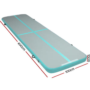 Everfit GoFun 4X1M Inflatable Air Track Mat | Tumbling Floor | Home Gymnastics | Green
