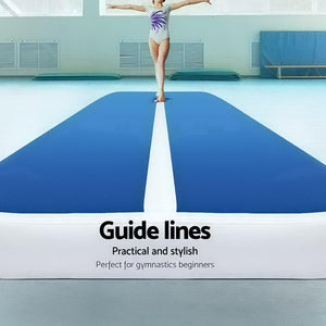 Everfit 4X1M Inflatable Air Track Mat | 20CM Thick | with Pump | Tumbling Gymnastics | Blue