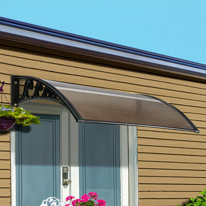 Door Awning | 0.8 x 1.0m | Window Canopy | Brown