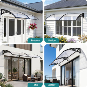 Window Door Awning | 0.8 x 2m Transparent Canopy