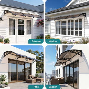 Window Door Awning | 0.8 x 3m Brown Canopy
