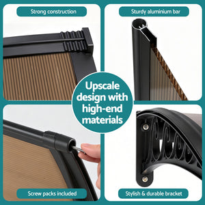 Window Door Awning | 0.8 x 3m Brown Canopy