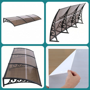 Window Door Awning | 0.8 x 3m Brown Canopy