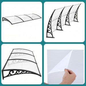 Window Door Awning | 0.8 x 3m Transparent Canopy
