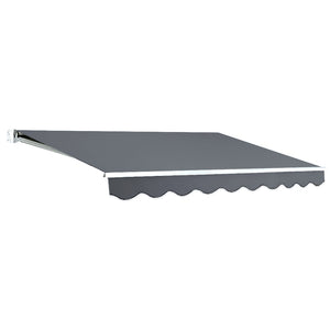 Retractable Folding Arm Awning | Manual Sunshade | 3Mx2.5M | Grey