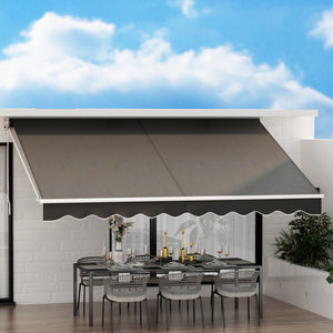 Retractable Folding Arm Awning | Manual Sunshade | 4Mx2.5M | Grey