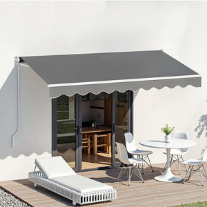 Motorised Retractable Awning | 3.0m x 2.0m | Folding Arm Sunshade | Grey