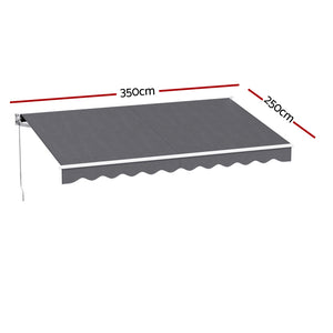 Motorised Folding Arm Awning | 3.5m x 2.5m | Retractable Sunshade | Grey