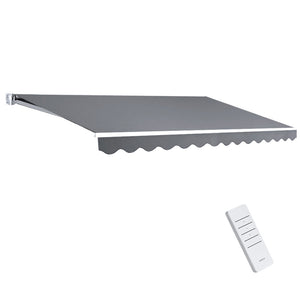 Retractable Folding Arm Awning | Motorised Sunshade | 4Mx2.5M | Pearl Grey