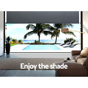 Outdoor Blinds | Blackout Roll Down Awning | Window Shade | 2.4x2.5M | Grey