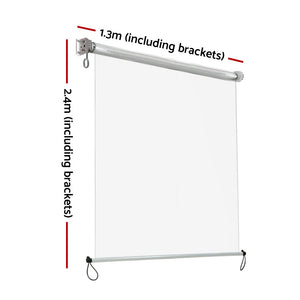 Outdoor Blinds | Transparent Roll Down Awning | Window Shade | 1.3x2.4m