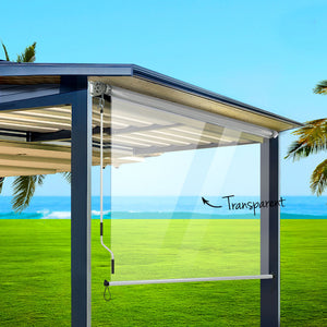 Outdoor Blinds | Transparent Roll Down Awning | Window Shade | 1.3x2.4m