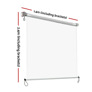 Outdoor Blinds | Transparent Roll Down Awning | Window Shade | 1.4x2.4M
