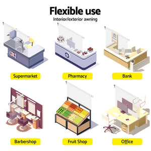 Outdoor Blinds | Transparent Roll Down Awning | Window Shade | 1.4x2.4M
