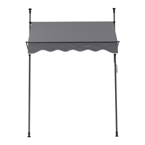 Fixed Pivot Arm Awning | 2.0 x 1.8m | Outdoor Door Canopy | Grey