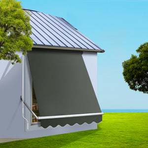 Window Fixed Pivot Arm Awning | Outdoor Blinds | Retractable Canopy | 1.5x2.1M