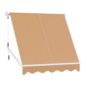 Window Fixed Pivot Arm Awning | Outdoor Retractable Canopy | 2.1x2.1M | Beige