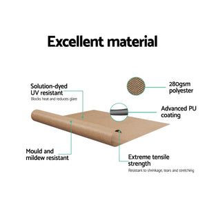 Window Fixed Pivot Arm Awning | Outdoor Retractable Canopy | 2.1x2.1M | Beige