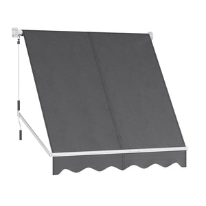 Retractable Fixed Pivot Arm Window Awning | Outdoor Blinds | 2.1x2.1M | Grey