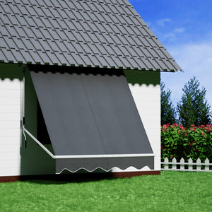 Retractable Fixed Pivot Arm Window Awning | Outdoor Blinds | 2.1x2.1M | Grey