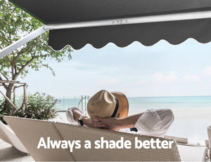 Window Fixed Pivot Arm Awning | Patio Outdoor Blinds | Retractable | 2.8x2.1M