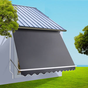 Window Fixed Pivot Arm Awning | Patio Outdoor Blinds | Retractable | 2.8x2.1M