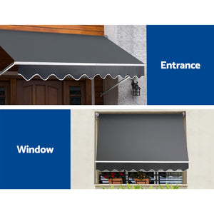 Window Fixed Pivot Arm Awning | Outdoor Blinds | Retractable Canopy | 3.1x2.1M