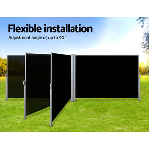 Side Awning | Outdoor Blinds | Sun Shade | Retractable Screen | 2x6M | BK