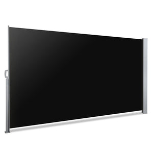 Side Awning Sun Shade | Outdoor Retractable Privacy Screen | 2x3M | Black