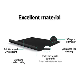 Side Awning Sun Shade | Outdoor Retractable Privacy Screen | 2x3M | Black