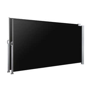 Side Awning | Sun Shade | Outdoor | Retractable Privacy Screen | 2x3M | Black x2