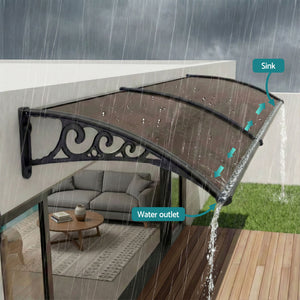 Window Awning | 0.6 x 0.6m | Drainage Canopy | Brown