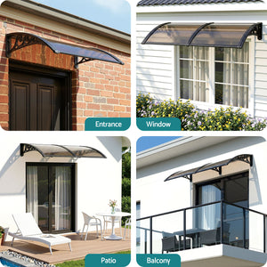 Window Awning | 0.6 x 0.6m | Drainage Canopy | Brown