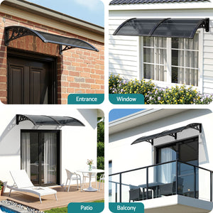 Window Awning Canopy | 0.6 x 0.6m | Drainage Cover | Grey