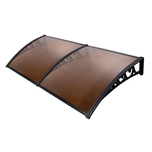 Window Door Awning | 1mx2.4m | Brown | Hollow Sheet Plastic Frame