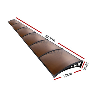 Window Door Awning | 1mx6m | Brown