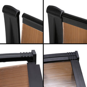 Window Door Awning | Canopy | 1mx2m | Brown Sheet | Black Plastic Frame