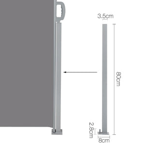 Retractable Side Awning Shade | 1.8x3m | Grey