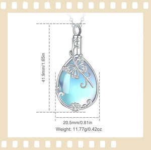 Moonstone Cremation Memorial Urn Necklace | 925 Silver
