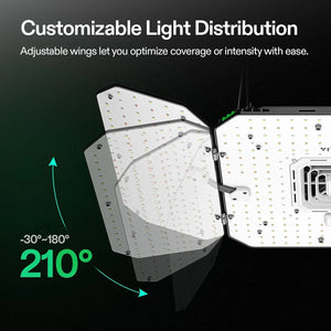 AeroLight Wing Tunable Spectrum LED Grow Light | 200W | 3 x 3FT Coverage
