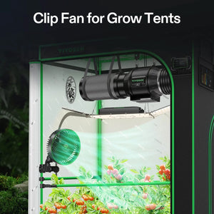 AeroWave E6 Gen2 6″ Clip Fan | EC Motor, Oscillating, Smart-Controlled Grow Tent Fan | 10 Speeds, IP54 Rated