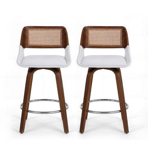 Bar Stools Set of 2 | Swivel | 60cm Seat Height | Wooden Counter Stools