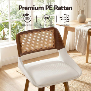 Bar Stools Set of 4 | Swivel | 60cm Seat Height | Wooden Counter Stools