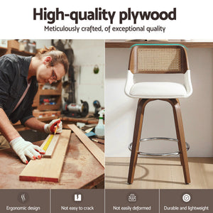 Bar Stools Set of 4 | Swivel | 60cm Seat Height | Wooden Counter Stools