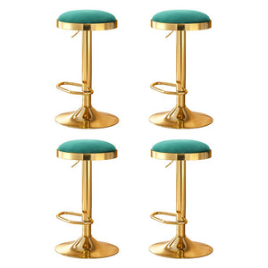4x Artiss Bar Stools | Kitchen Dining Chairs | Velvet Padded Stool | Green